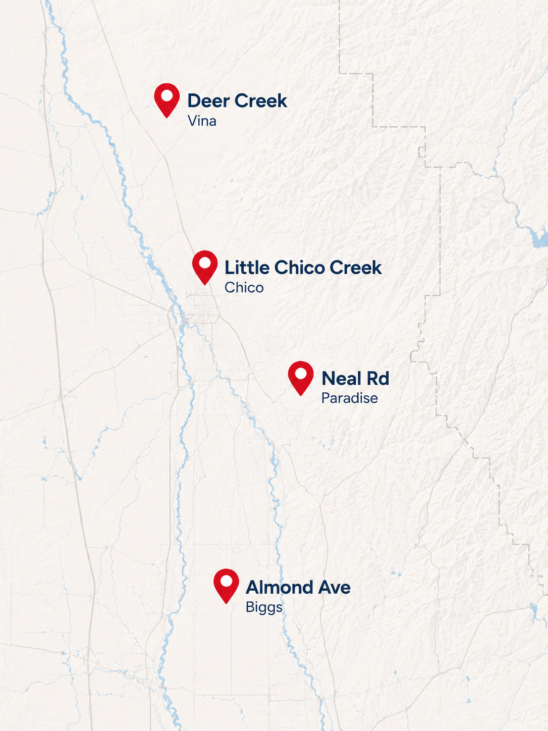 Map showing Franklin Construction facility locations